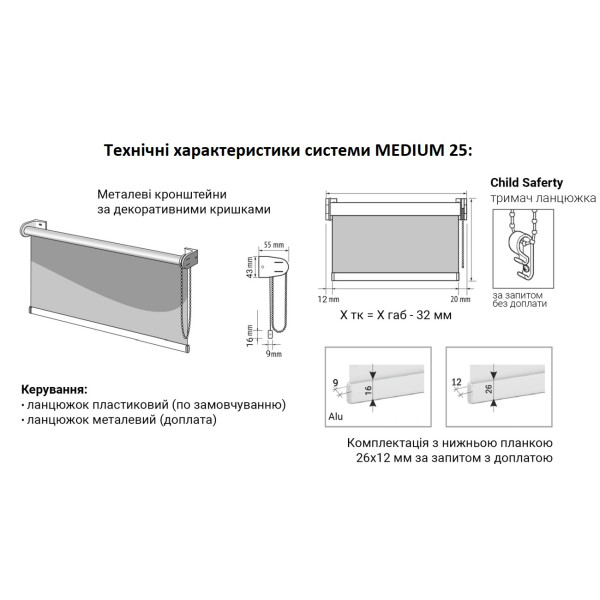 Рулонна штора Flex 25 колекція PLAIN